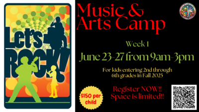 Music & Arts Camp – Week 1 – Let’s Rock!